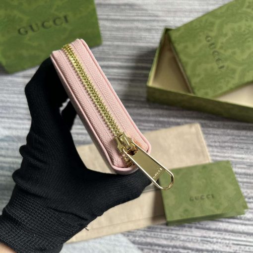 Gucci Zip Around Wallet With Gucci Script Light Pink - Image 3