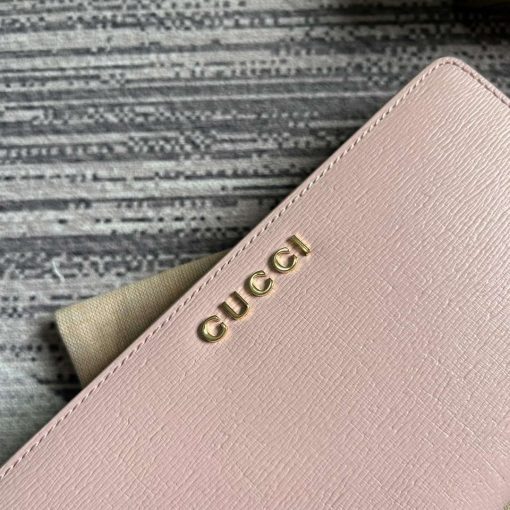 Gucci Zip Around Wallet With Gucci Script Light Pink - Image 7