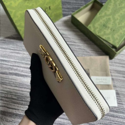 Gucci Zip Wallet With Interlocking G Python Bow White - Image 7