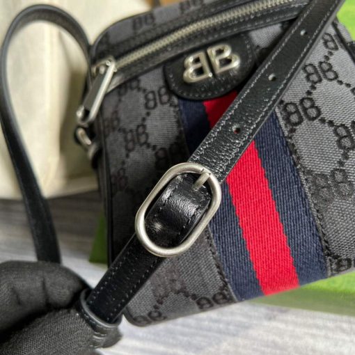 Gucci x Balenciaga The Hacker Project Shoulder Zip Bag Black - Image 8