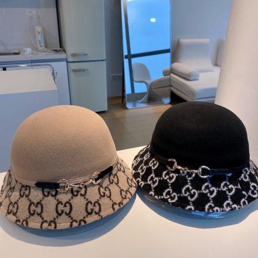 Gucci 2022 Fall And Winter Tweed Basin Hat - Image 3