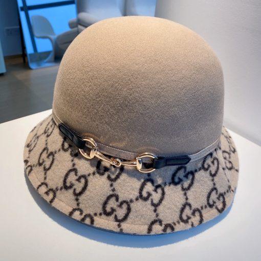 Gucci 2022 Fall And Winter Tweed Basin Hat - Image 3