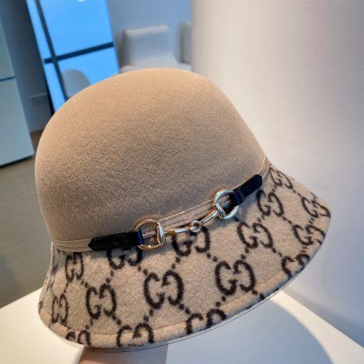 Gucci 2022 Fall And Winter Tweed Basin Hat - Image 4