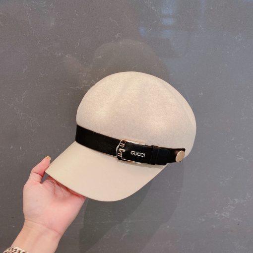 Gucci 2022 Fall And Winter Tweed Octagonal Duck Tongue Cap - Image 18