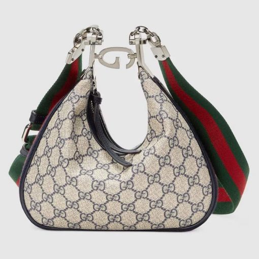 Gucci Attache Small Shoulder Bag Beige And Blue