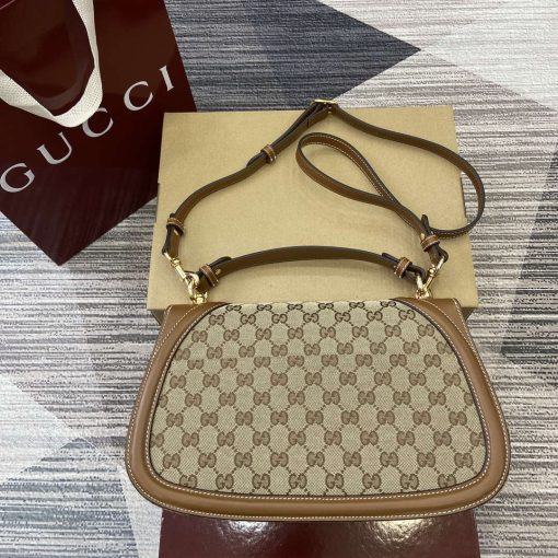 Gucci Blondie Medium Top Handle Bag Dark Brown Cotton Linen Canvas - Image 2