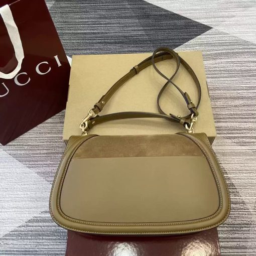 Gucci Blondie Medium Top Handle Bag Light Brown Suede - Image 2