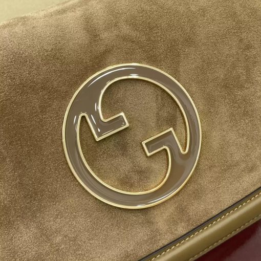 Gucci Blondie Medium Top Handle Bag Light Brown Suede - Image 8