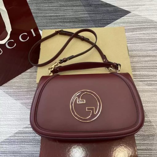 Gucci Blondie Medium Top Handle Bag Wine Red