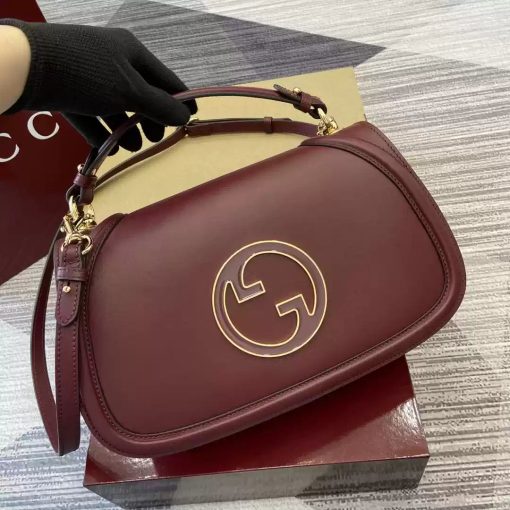 Gucci Blondie Medium Top Handle Bag Wine Red - Image 6