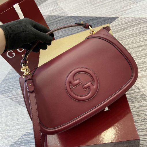 Gucci Blondie Medium Top Handle Bag Wine Red - Image 6