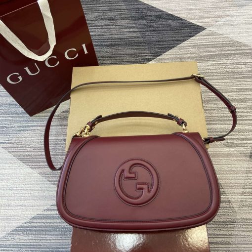 Gucci Blondie Medium Top Handle Bag Wine Red