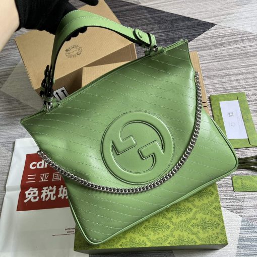 Gucci Blondie Medium Tote Bag Light Green Leather - Image 4