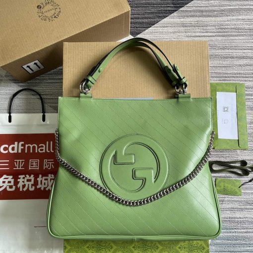 Gucci Blondie Medium Tote Bag Light Green Leather