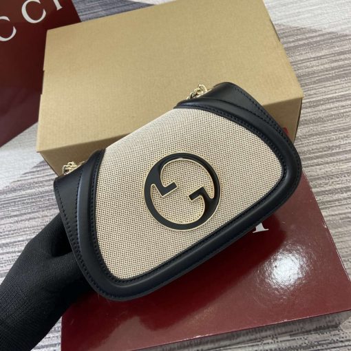 Gucci Blondie Mini Shoulder Bag Beige＆black - Image 11