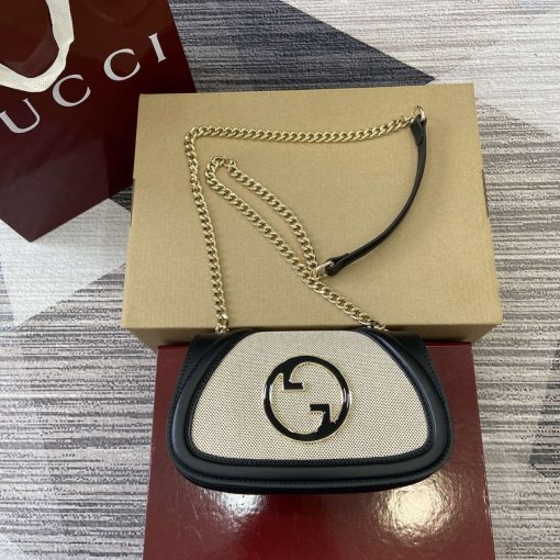 Gucci Blondie Mini Shoulder Bag Beige＆black