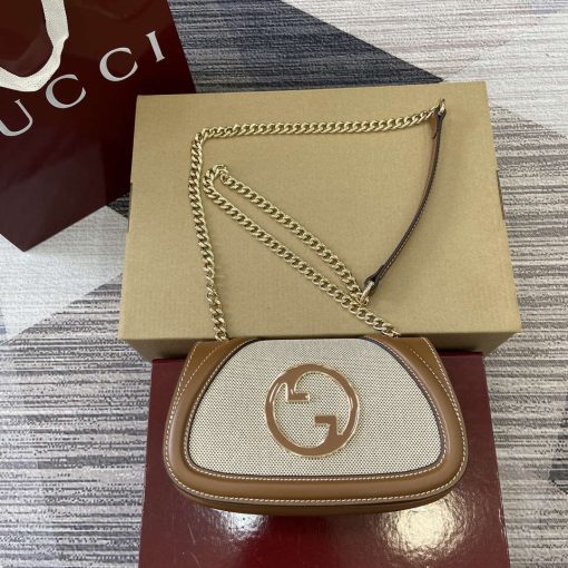 Gucci Blondie Mini Shoulder Bag Bronw & Beige