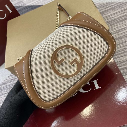 Gucci Blondie Mini Shoulder Bag Bronw & Beige - Image 7