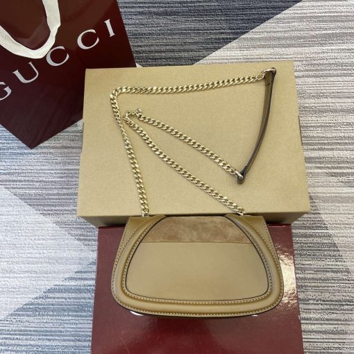 Gucci Blondie Mini Shoulder Bag Suede Leather Dark Brown - Image 2