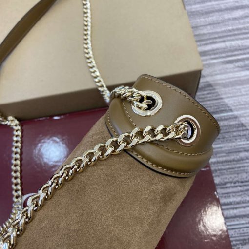 Gucci Blondie Small Shoulder Bag Brown Suede Leather - Image 12