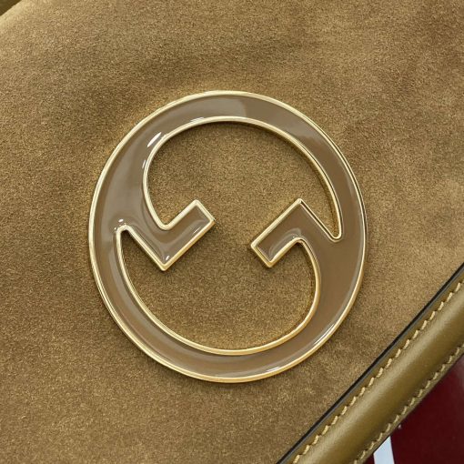 Gucci Blondie Small Shoulder Bag Brown Suede Leather - Image 5
