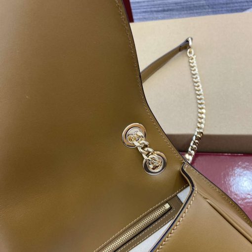 Gucci Blondie Small Shoulder Bag Brown Suede Leather - Image 8