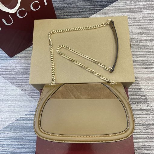 Gucci Blondie Small Shoulder Bag Brown Suede Leather - Image 10