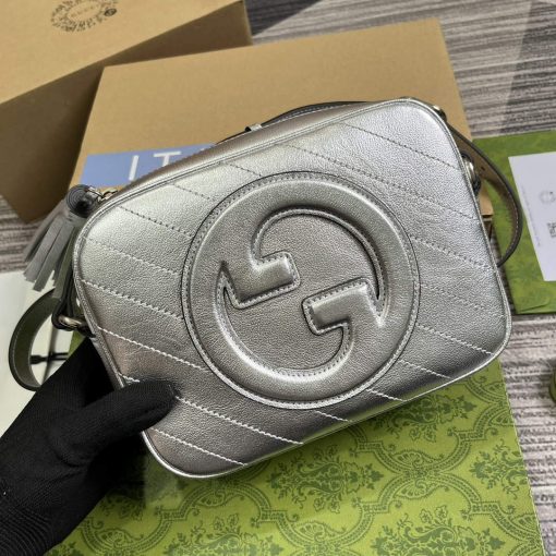 Gucci Blondie Small Shoulder Bag Metallic Silver Leather - Image 6