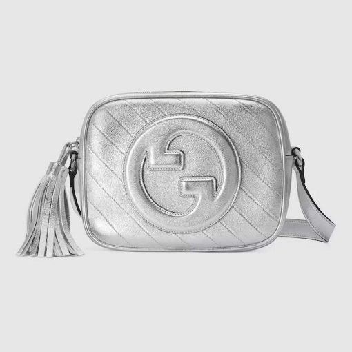 Gucci Blondie Small Shoulder Bag Metallic Silver Leather