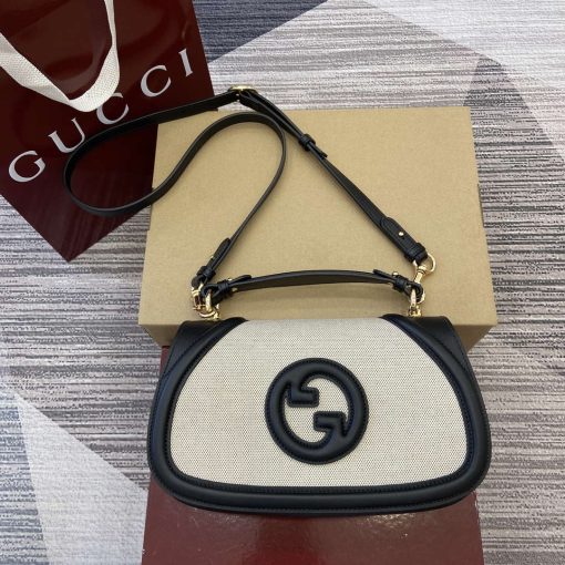 Gucci Blondie Small Top Handle Bag Black Leather Trim