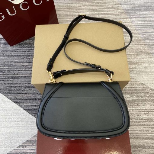 Gucci Blondie Small Top Handle Bag Black Smooth Leather - Image 2