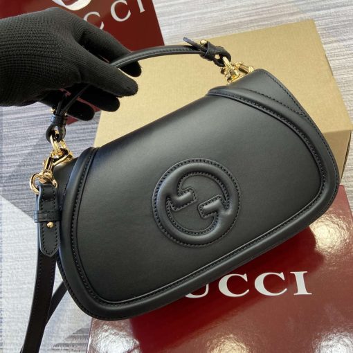 Gucci Blondie Small Top Handle Bag Black Smooth Leather - Image 5