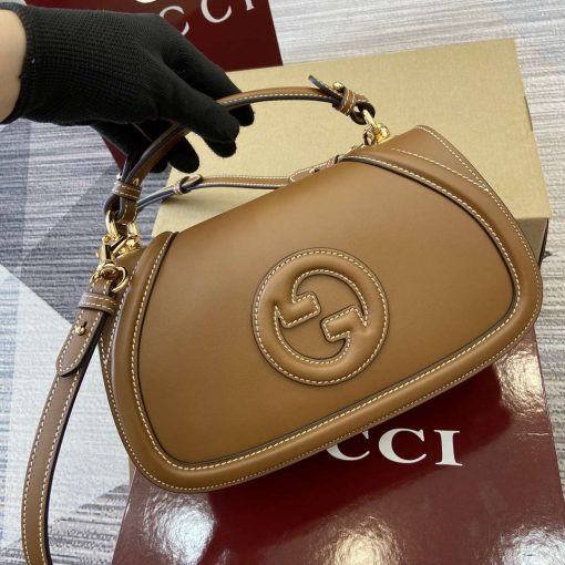 Gucci Blondie Small Top Handle Bag Brown Smooth Leather - Image 6