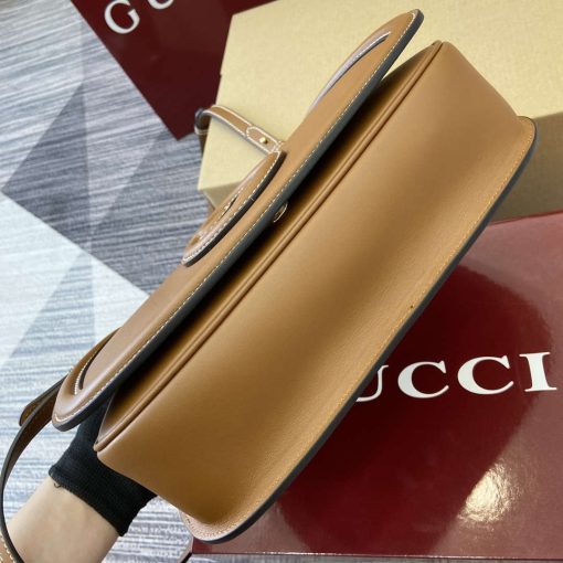 Gucci Blondie Small Top Handle Bag Brown Smooth Leather - Image 7