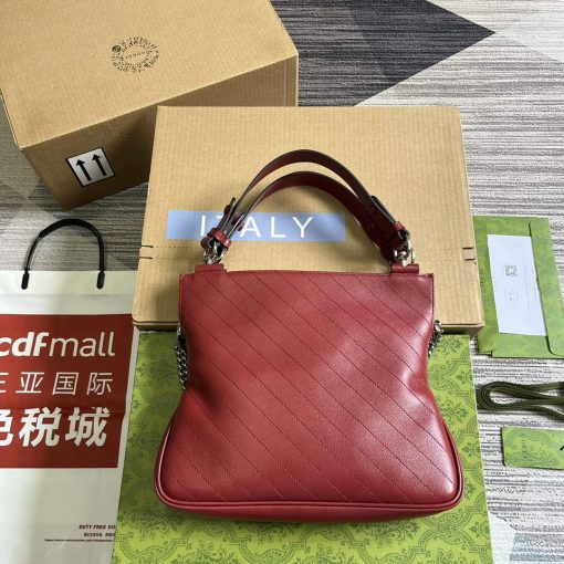 Gucci Blondie Small Tote Bag Red Leather - Image 2