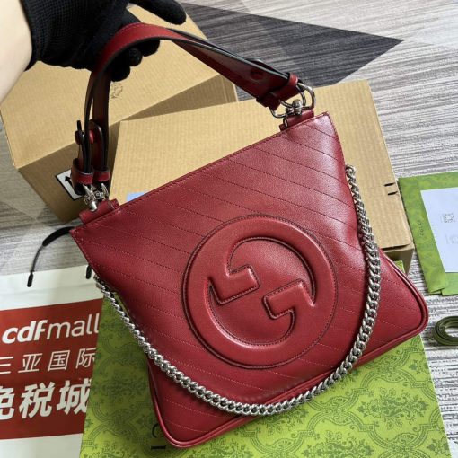 Gucci Blondie Small Tote Bag Red Leather - Image 3