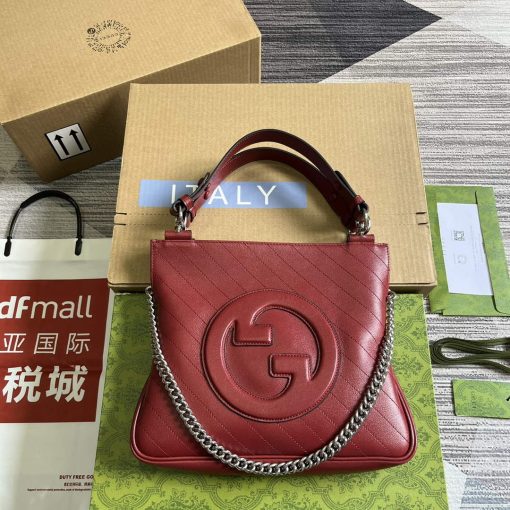 Gucci Blondie Small Tote Bag Red Leather