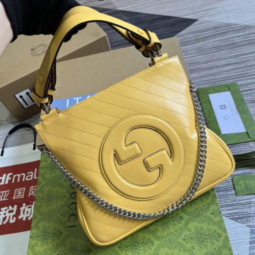 Gucci Blondie Small Tote Bag Yellow Leather - Image 3