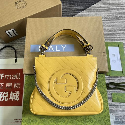 Gucci Blondie Small Tote Bag Yellow Leather