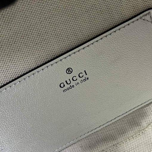 Gucci Blondie Top Handle Bag Metallic Silver Leather - Image 12