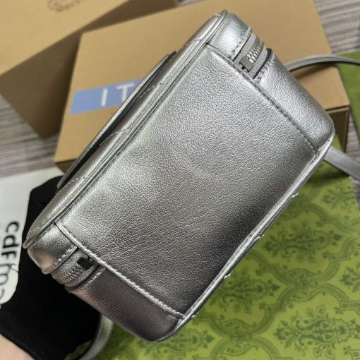 Gucci Blondie Top Handle Bag Metallic Silver Leather - Image 10