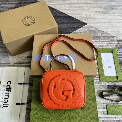 Gucci Blondie Top Handle Bag Orange Leather - Image 2