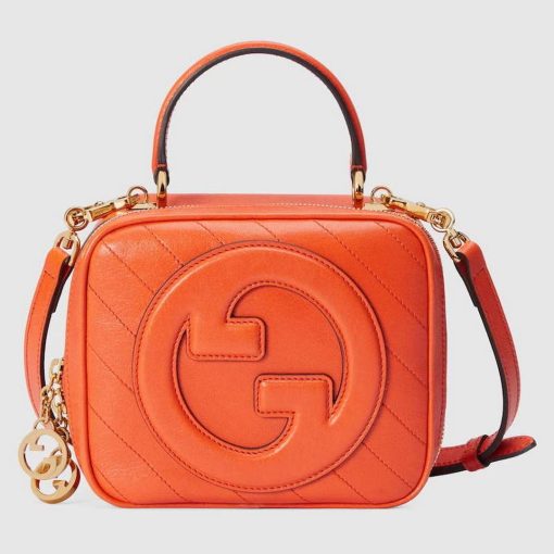 Gucci Blondie Top Handle Bag Orange Leather