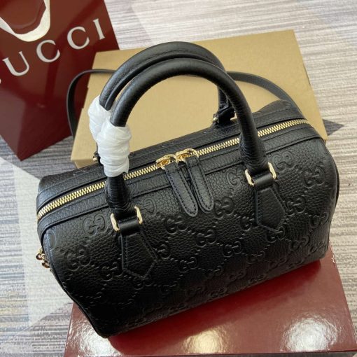 Gucci GG Emblem Small Top Handle Bag Black - Image 3