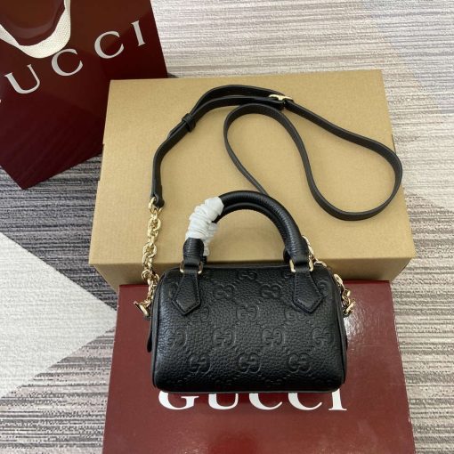 Gucci GG Emblem Super Mini Top Handle Bag Black - Image 2