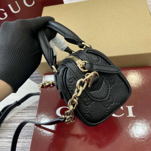 Gucci GG Emblem Super Mini Top Handle Bag Black - Image 3