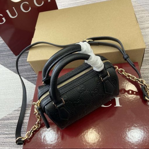 Gucci GG Emblem Super Mini Top Handle Bag Black - Image 4