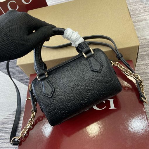 Gucci GG Emblem Super Mini Top Handle Bag Black - Image 5