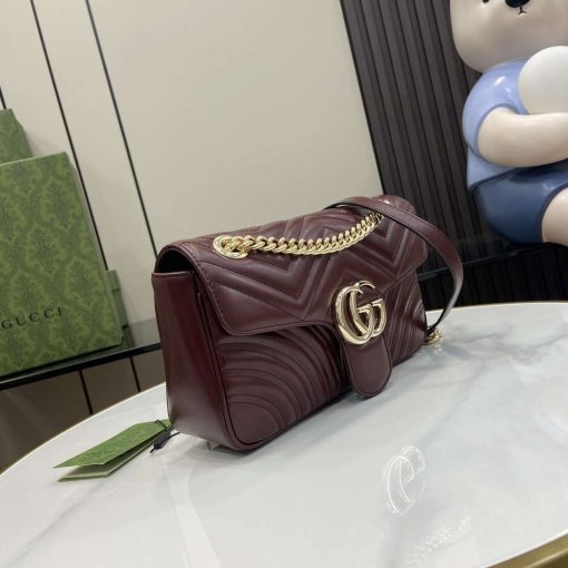 Gucci GG Marmont Matelassé Shoulder Bag Dark Red - Image 2