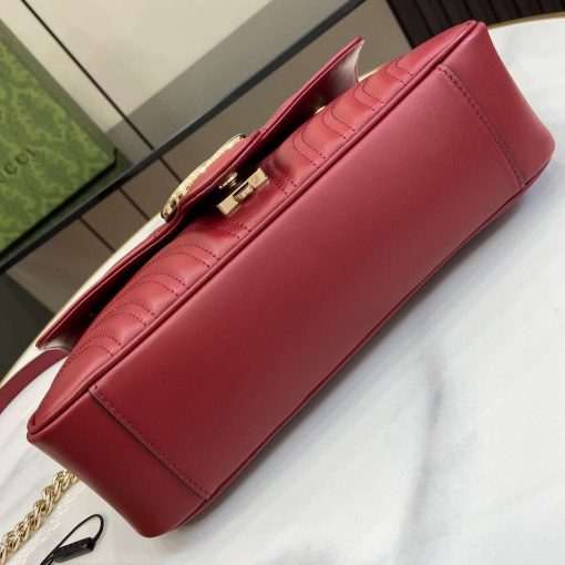 Gucci GG Marmont Matelassé Shoulder Bag Wine Red - Image 4